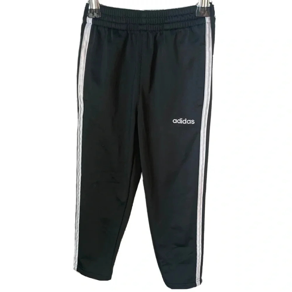 Adidas kids black and white Joggers pants. Size 4T. 100% polyester. - Picture 9 of 9